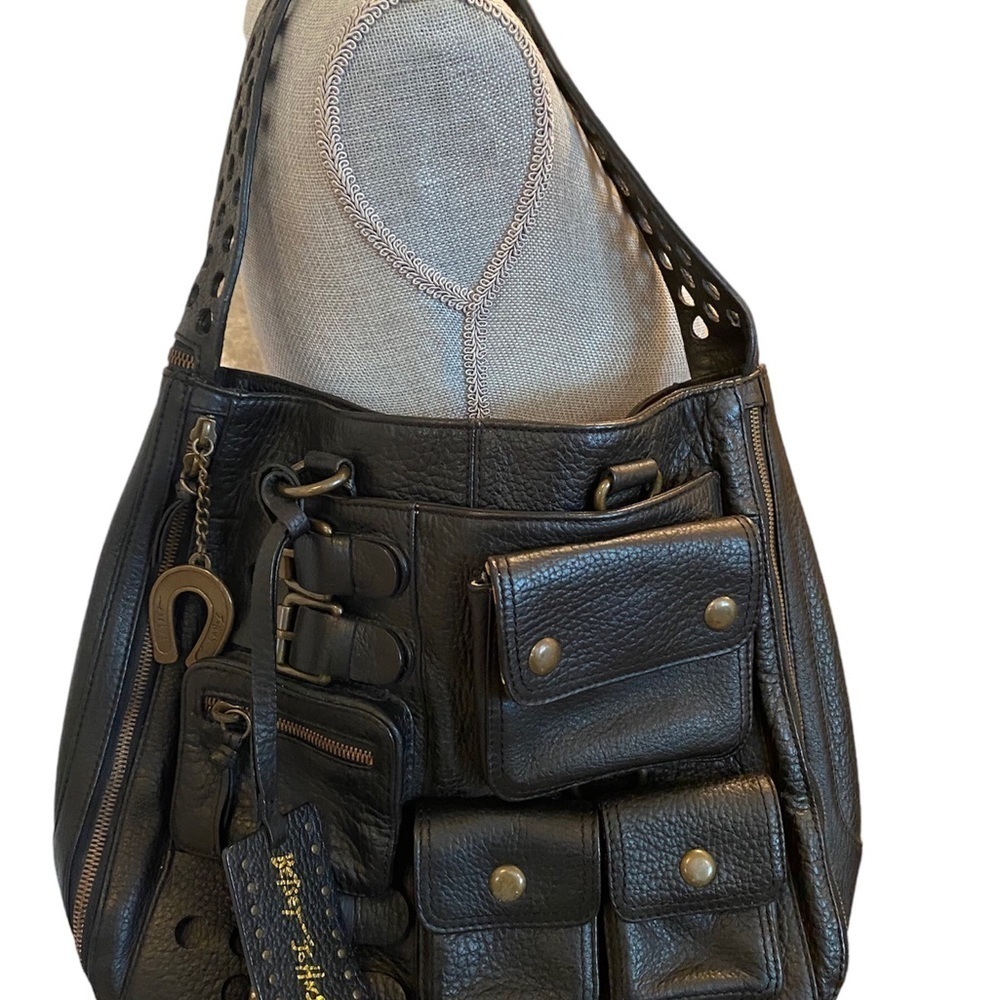 Betsey Johnson Black Leather Bag, RARE Vintage Bag